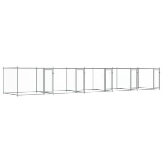 Hondenhok met deuren 10x2x1,5 m gegalvaniseerd staal grijs 2