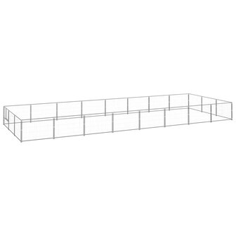 Hondenkennel 24 m&sup2; staal zilverkleurig 1
