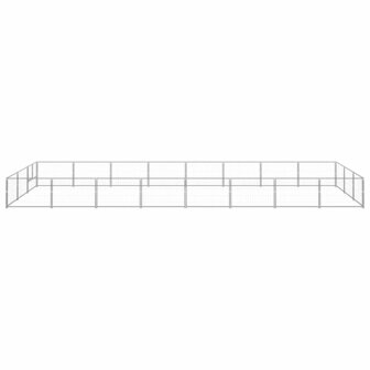 Hondenkennel 24 m&sup2; staal zilverkleurig 2