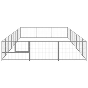Hondenkennel 24 m&sup2; staal zilverkleurig 3