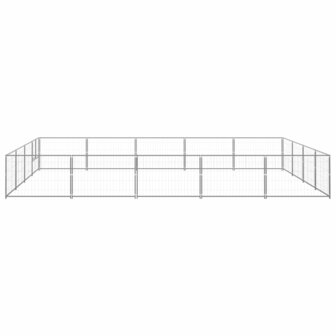 Hondenkennel 20 m&sup2; staal zilverkleurig 2
