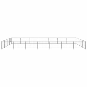 Hondenkennel 28 m&sup2; staal zilverkleurig 2