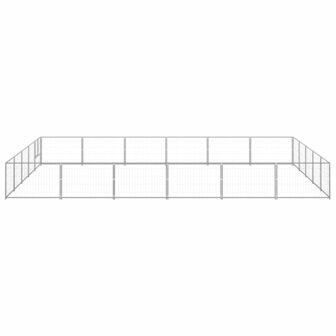Hondenkennel 30 m&sup2; staal zilverkleurig 2