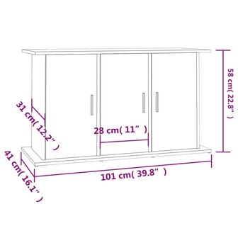 Aquariumstandaard 101x41x58 cm bewerkt hout zwart 11