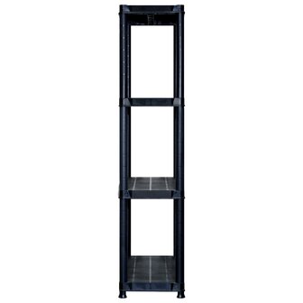 Opbergrek 4-laags 183x30,5x130 cm kunststof zwart 4