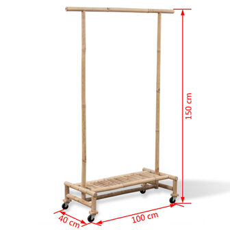 Kledingrek bamboe 6
