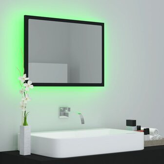 Badkamerspiegel LED 60x8,5x37 cm acryl zwart 10