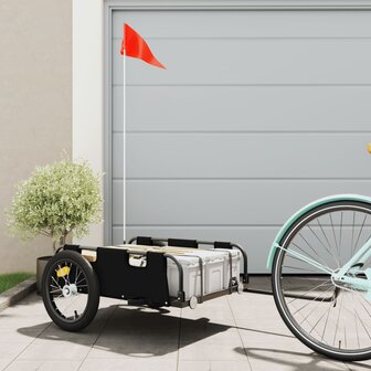 Fietstrailer oxford stof en ijzer zwart 1