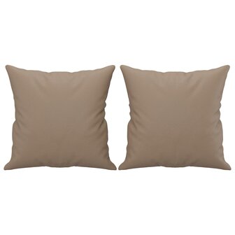 Sierkussens 2 st 40x40 cm kunstleer cappuccino 2