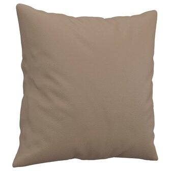 Sierkussens 2 st 40x40 cm kunstleer cappuccino 3