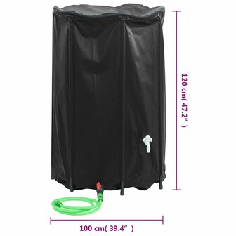 Watertank met kraan opvouwbaar 1000 L PVC 9