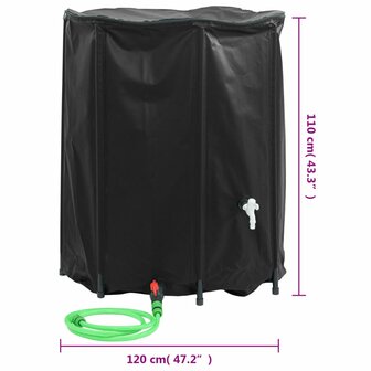 Watertank met kraan opvouwbaar 1250 L PVC 9