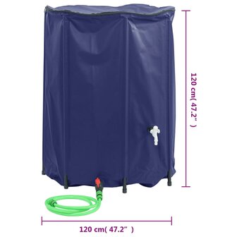 Watertank met kraan opvouwbaar 1350 L PVC 9
