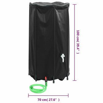 Watertank met kraan opvouwbaar 380 L PVC 9