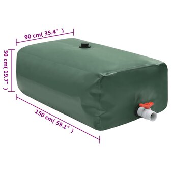 Watertank met kraan opvouwbaar 670 L PVC 7