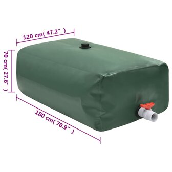 Watertank met kraan opvouwbaar 1500 L PVC 7