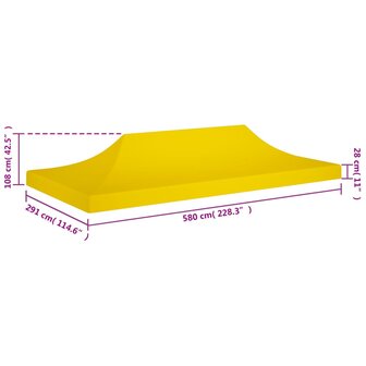 Partytentdak 270 g/m&sup2; 6x3 m geel 6