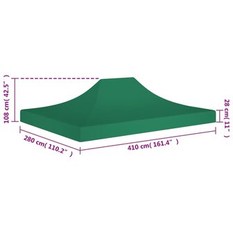 Partytentdak 270 g/m&sup2; 4x3 m groen 6