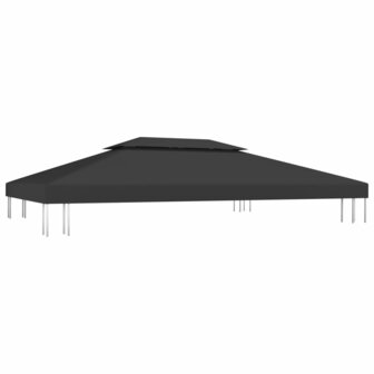 Prieeldak 2-laags 310 g/m&sup2; 4x3 m zwart 2
