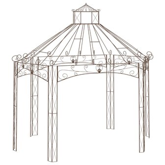 Tuinpaviljoen 400x258x378 cm ijzer antiekbruin 1