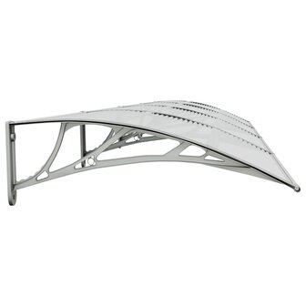 Deurluifel 400x75 cm polycarbonaat grijs en transparant 4