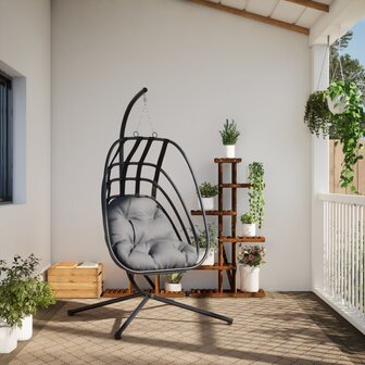 Hangstoel met standaard staal antracietkleurig 3