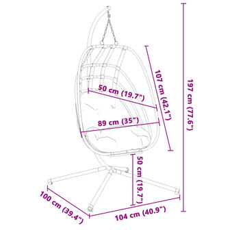 Hangstoel met standaard staal antracietkleurig 8