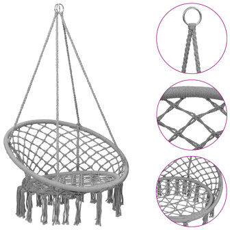 Hangstoel 80 cm grijs 1