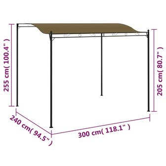 Zonneluifel 180 g/m&sup2; 3x2,4 m taupe 6