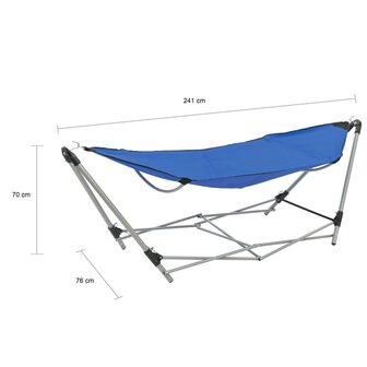 Hangmat met inklapbare standaard blauw 10