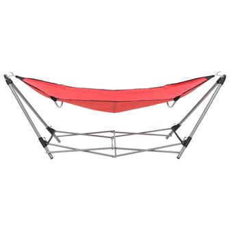 Hangmat met inklapbare standaard rood 3