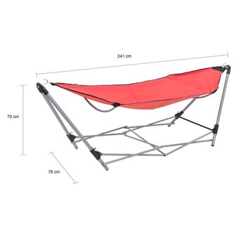Hangmat met inklapbare standaard rood 10