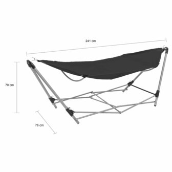 Hangmat met inklapbare standaard zwart 10