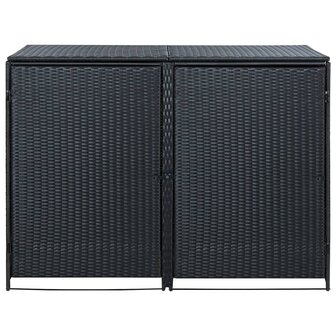 Containerberging dubbel 148x80x111 cm poly rattan zwart  2