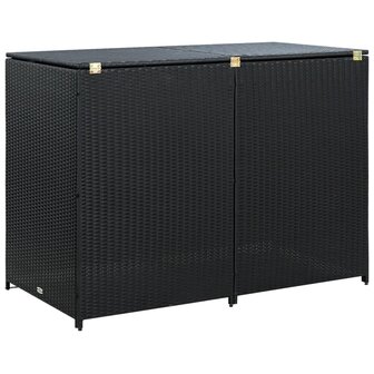 Containerberging dubbel 148x80x111 cm poly rattan zwart  4