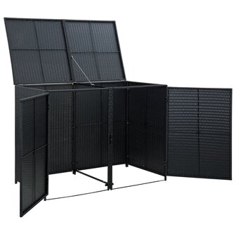 Containerberging dubbel 148x80x111 cm poly rattan zwart  5