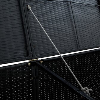 Containerberging dubbel 148x80x111 cm poly rattan zwart  7