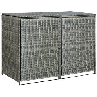 Containerberging dubbel 148x77x111 cm poly rattan antraciet   3
