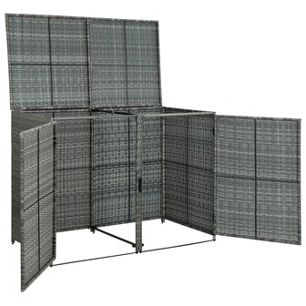 Containerberging dubbel 148x77x111 cm poly rattan antraciet   5