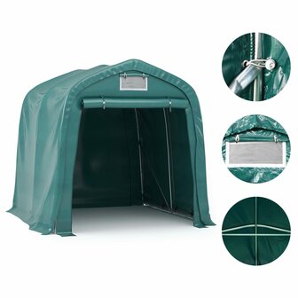 Garagetent 2,4x2,4 m PVC groen 5