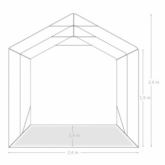 Garagetent 2,4x2,4 m PVC groen 10