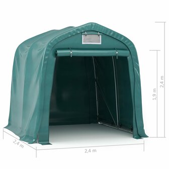 Garagetent 2,4x2,4 m PVC groen 11