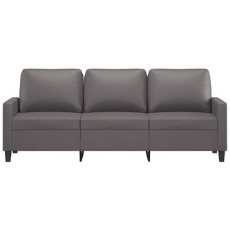 Driezitsbank 180 cm kunstleer grijs 3
