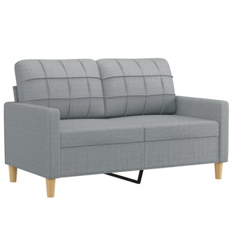Tweezitsbank met sierkussens 120 cm stof lichtgrijs 4