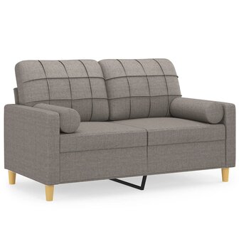 Tweezitsbank met sierkussens 120 cm stof taupe 2