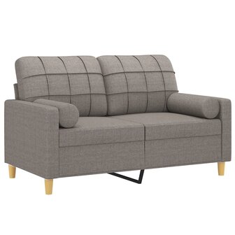Tweezitsbank met sierkussens 120 cm stof taupe 3