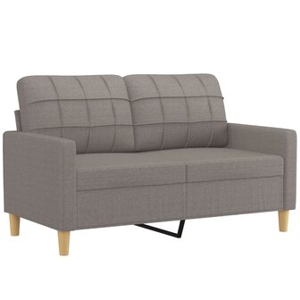 Tweezitsbank met sierkussens 120 cm stof taupe 4