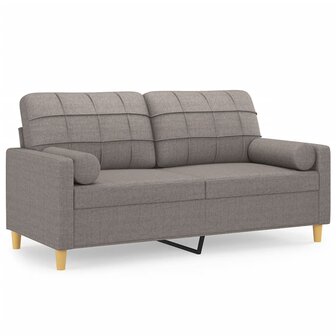 Tweezitsbank met sierkussens 140 cm stof taupe 2