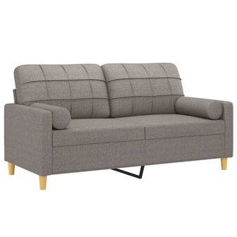 Tweezitsbank met sierkussens 140 cm stof taupe 3