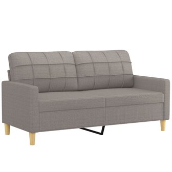 Tweezitsbank met sierkussens 140 cm stof taupe 4